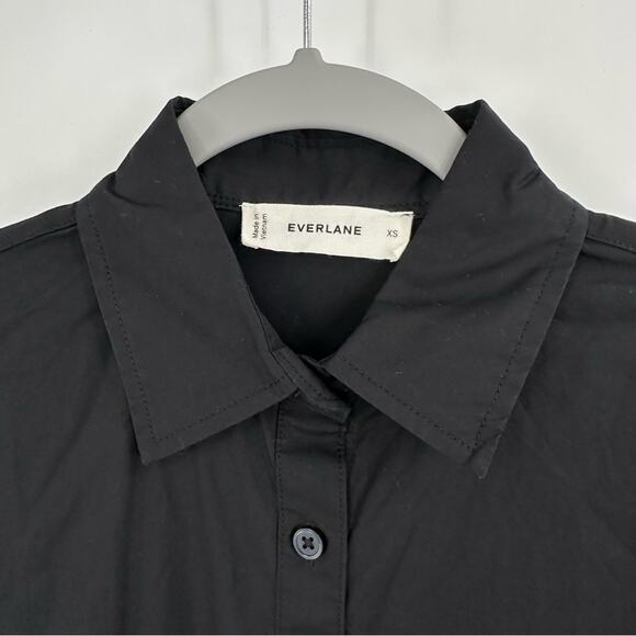 Everlane The Supima Cotton Shirt Dress in black Size XS NWOT - Picture 4 of 14